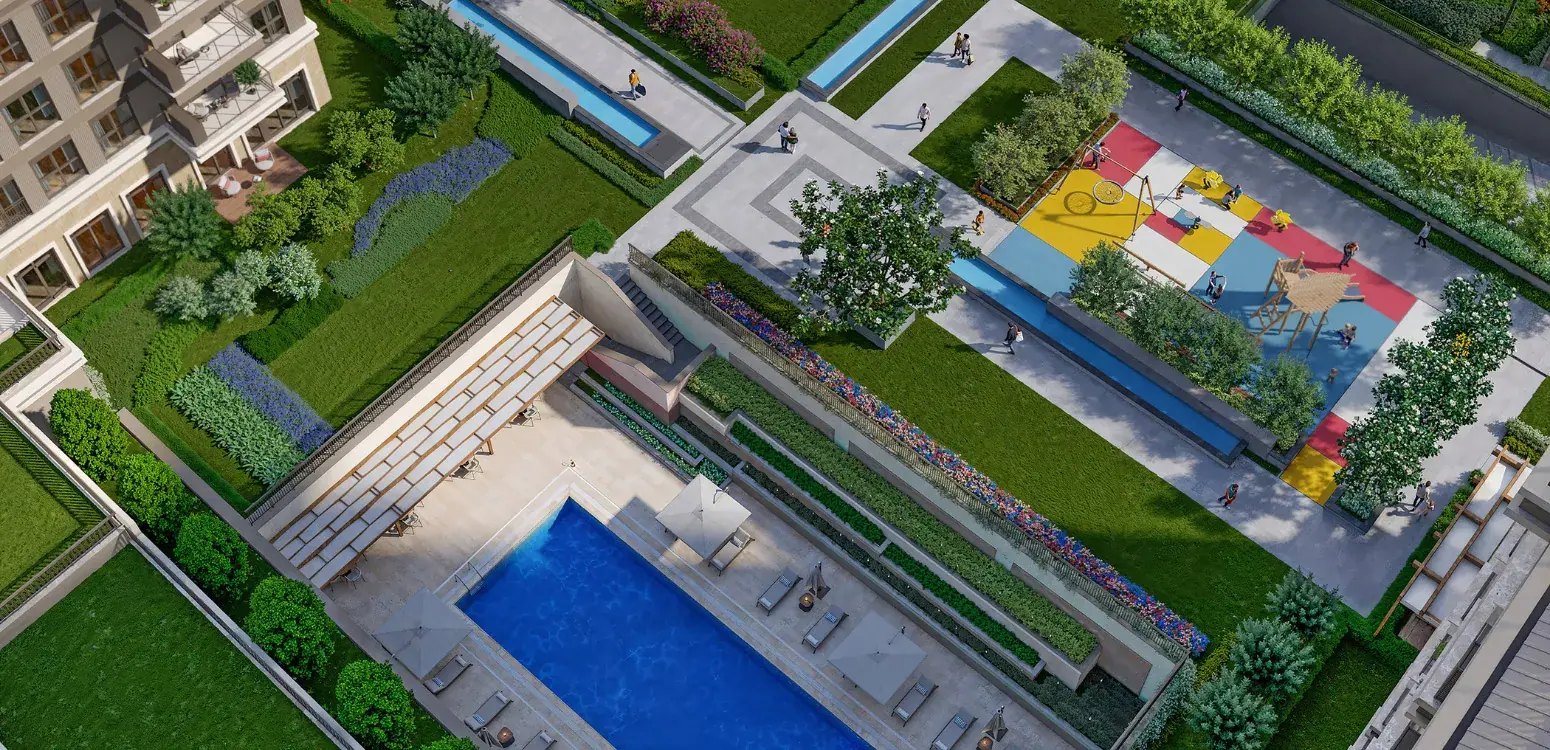 The gardens from above