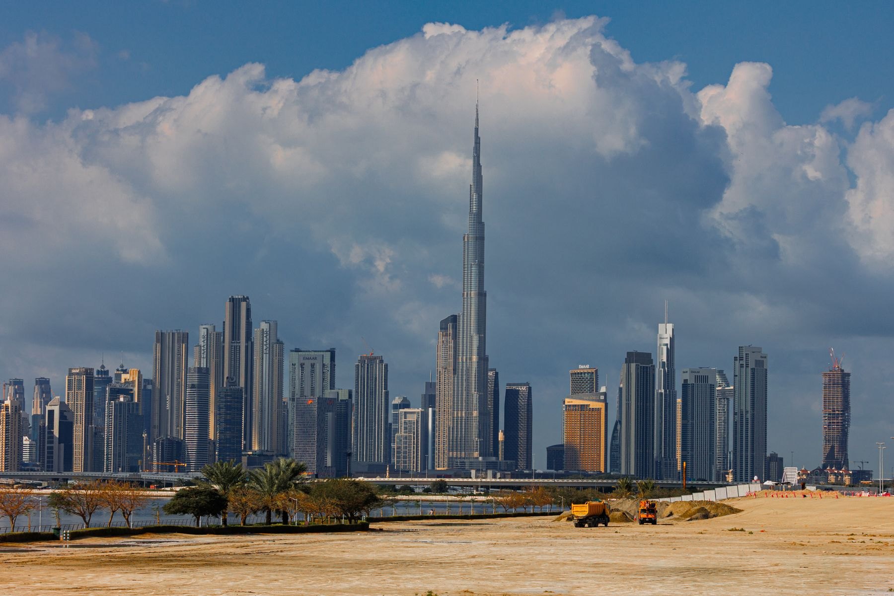 The Dubai skyline with Burj Khalifa