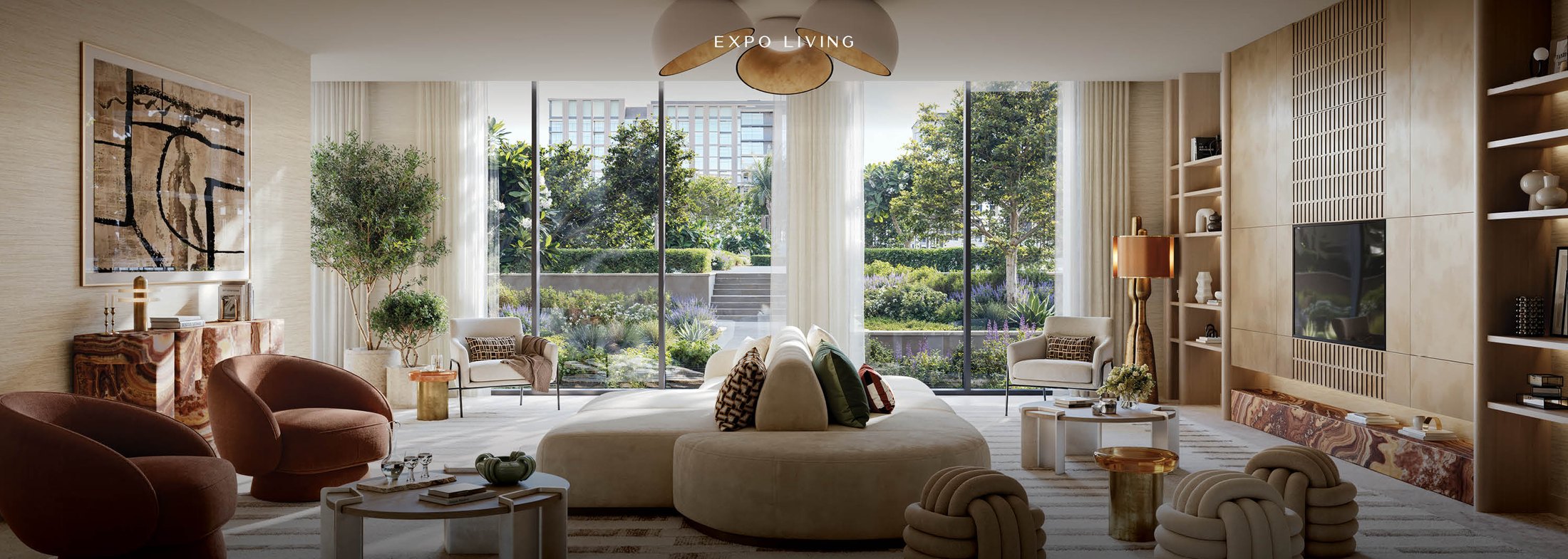 A living room in the evening