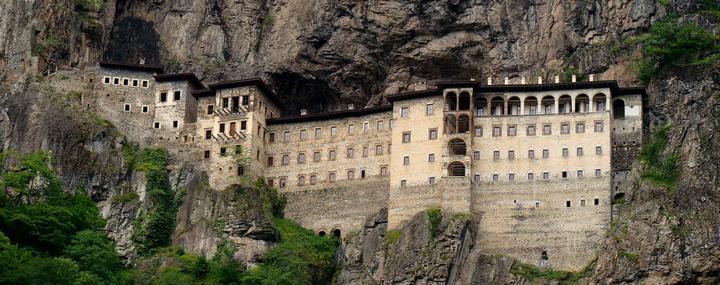 Sumela Monastery built into the cliff face above the Altındere valley, Trabzon