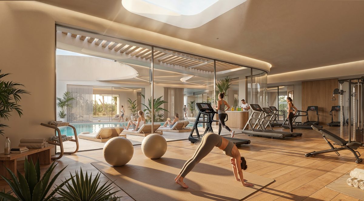 The gym at the Yas Riva Reserve clubhouse